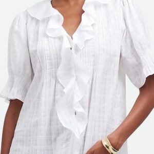 Madewell Ruffle front blouse
